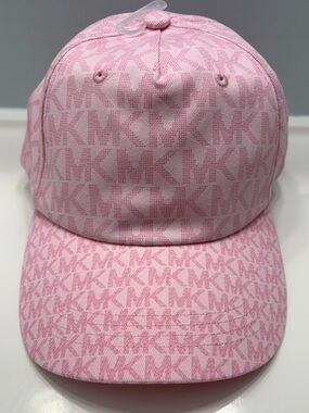 Michael Kors Light Pink MK Monogram Baseball Cap